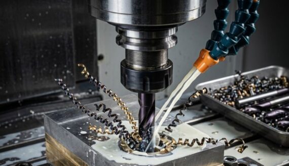 indexable drilling insert performing precision drilling in CNC machining