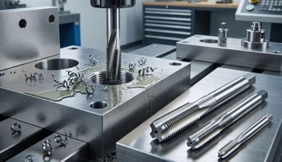 precision threading taps used for internal thread cutting in metal machining
