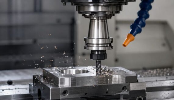 Premium CNC tool holder in use during precision machining at Jay Tech Tools, a trusted tool holder dealer in Ahmedabad.