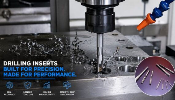 Premium drilling inserts used in CNC machining for precision hole-making and metal cutting by Jay Tech Tools, trusted Drilling Inserts Supplier in Gujarat.
