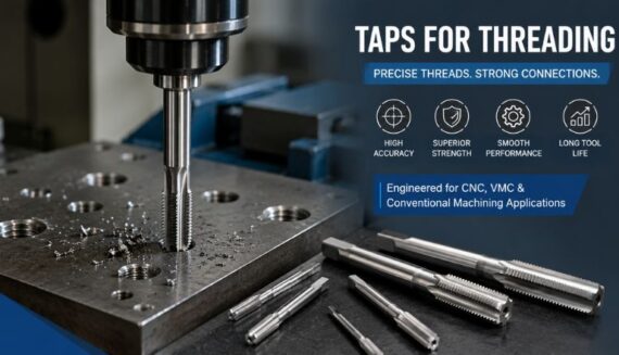 Taps for threading used for precision machining in CNC and VMC applications