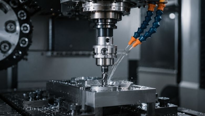 VMC Tool Holder mounted in a CNC machining center for precision milling